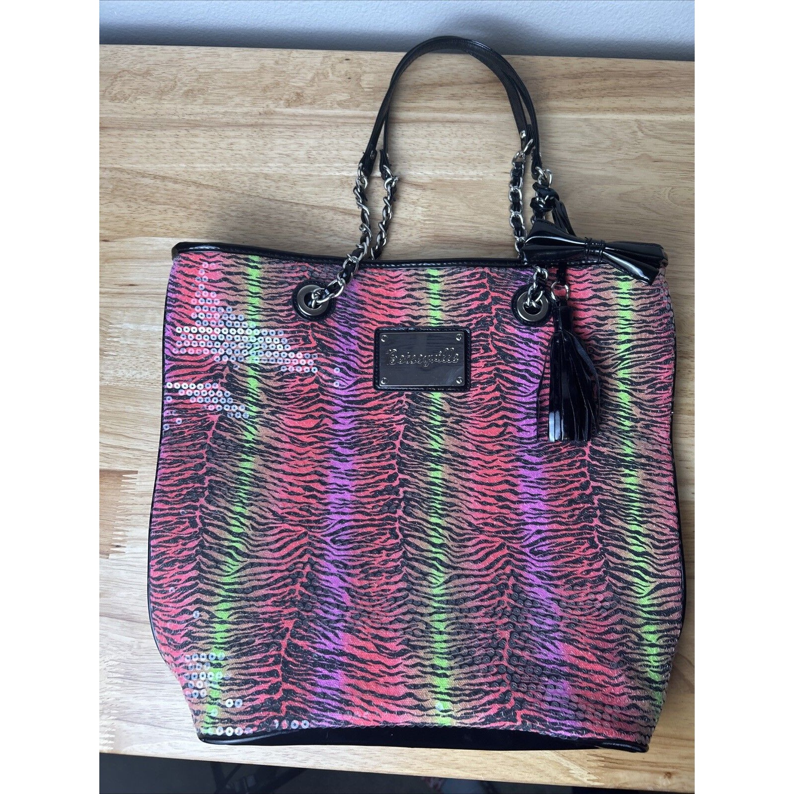 Betseyville Handbag Bag Multicolor Animal Print Sequenced